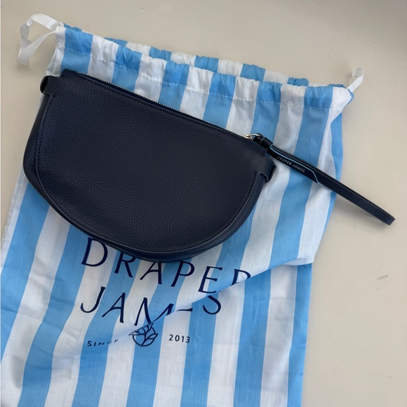 Draper James Midnight Blue Leather Wristlet - Picture 1 of 5